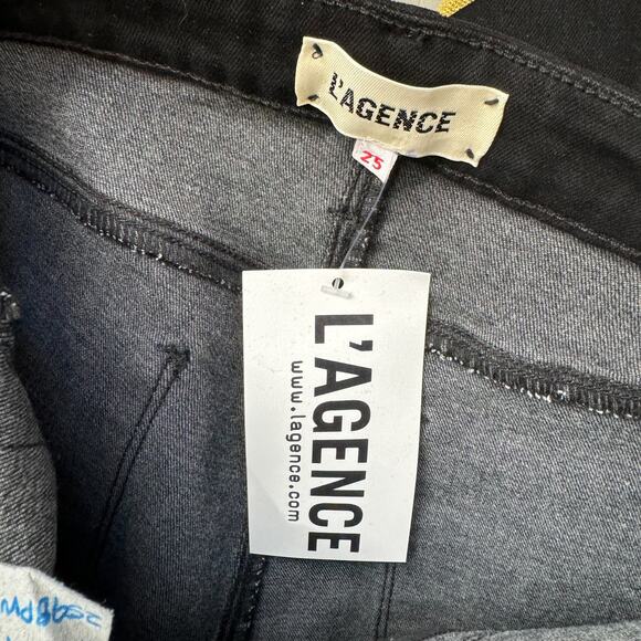 L'Agence Black Skinny Jeans Gold Side Stripe - Picture 8 of 10